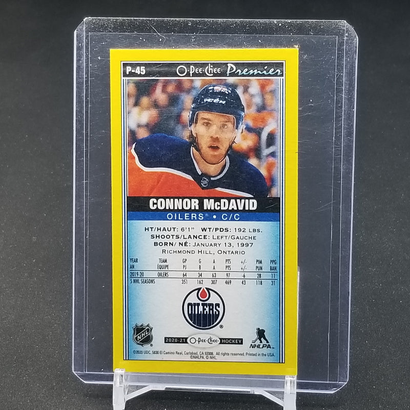 2020 UPPER DECK O-PEE-CHEE - PREMIER YELLOW - C. MCDAVID -