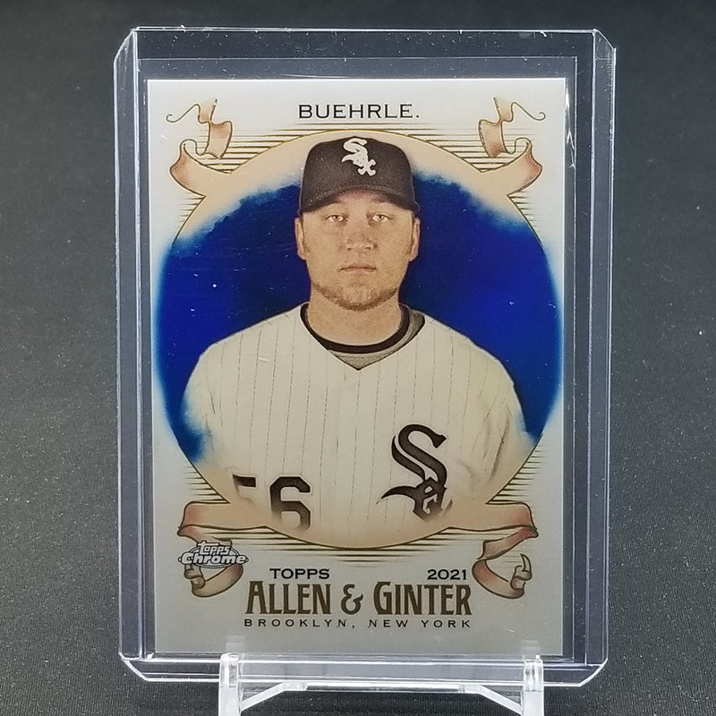 2021 TOPPS ALLEN & GINTER CHROME - BLUE REFRACTOR - M. BUEHRLE - #258 - #'D/150
