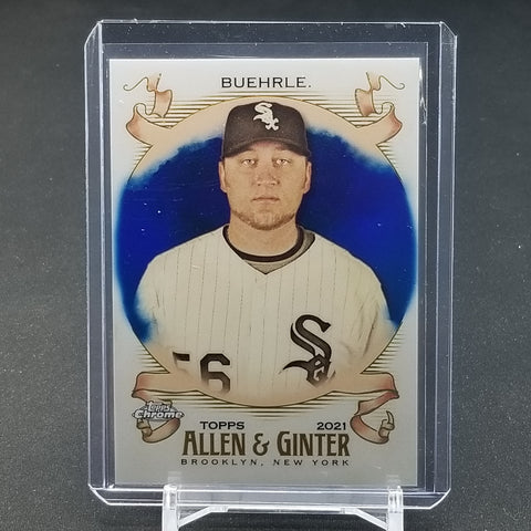 2021 TOPPS ALLEN & GINTER CHROME - BLUE REFRACTOR - M. BUEHRLE - #258 - #'D/150