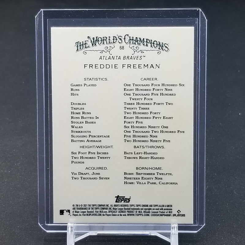 2021 TOPPS ALLEN & GINTER CHROME - REFRACTOR - F. FREEMAN -