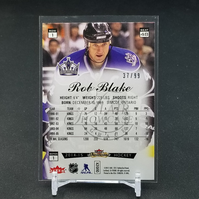 2014 FLEER SHOWCASE - FLAIR SHOWCASE - BLUE ICE - R. BLAKE - #ROW 1 SEAT 48 - #'D/99