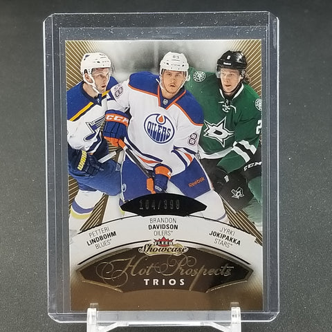 2014 FLEER SHOWCASE - HOT PROSPECTS TRIOS - P. LINDBOHM / B. DAVIDSON / J. JOKIPAKKA - #103 - #'D/399