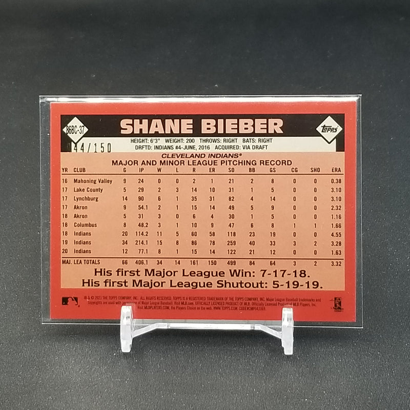 2021 TOPPS CHROME - 35TH ANNIVERSARY - BLUE MOJO REFRACTOR - S. BIEBER - #86BC-37 - #'D/150