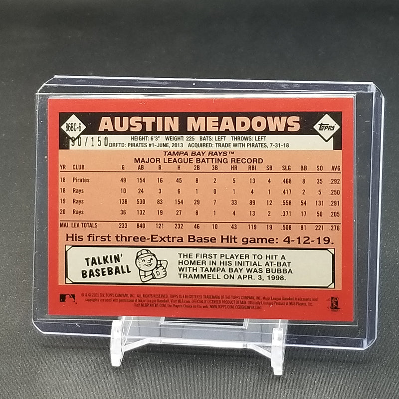2021 TOPPS CHROME - 35TH ANNIVERSARY - BLUE MOJO REFRACTOR - A. MEADOWS - #86BC-6 - #'D/150