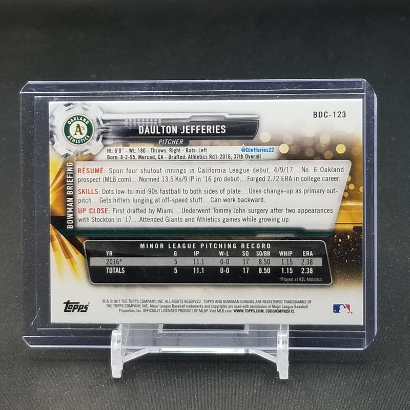 2017 TOPPS BOWMAN CHROME - D. JEFFERIES -