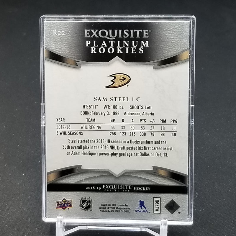 2018 UPPER DECK EXQUISITE COLLECTION - PLATINUM ROOKIES - S. STEEL - #R22 - #'D/299 - RC