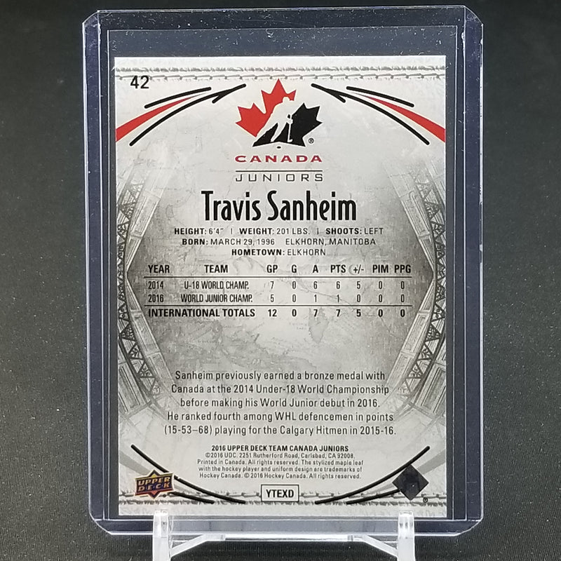 2016 UPPER DECK TEAM CANADA JUNIORS - EXCLUSIVES - T. SANHEIM - #42 - #'D/175