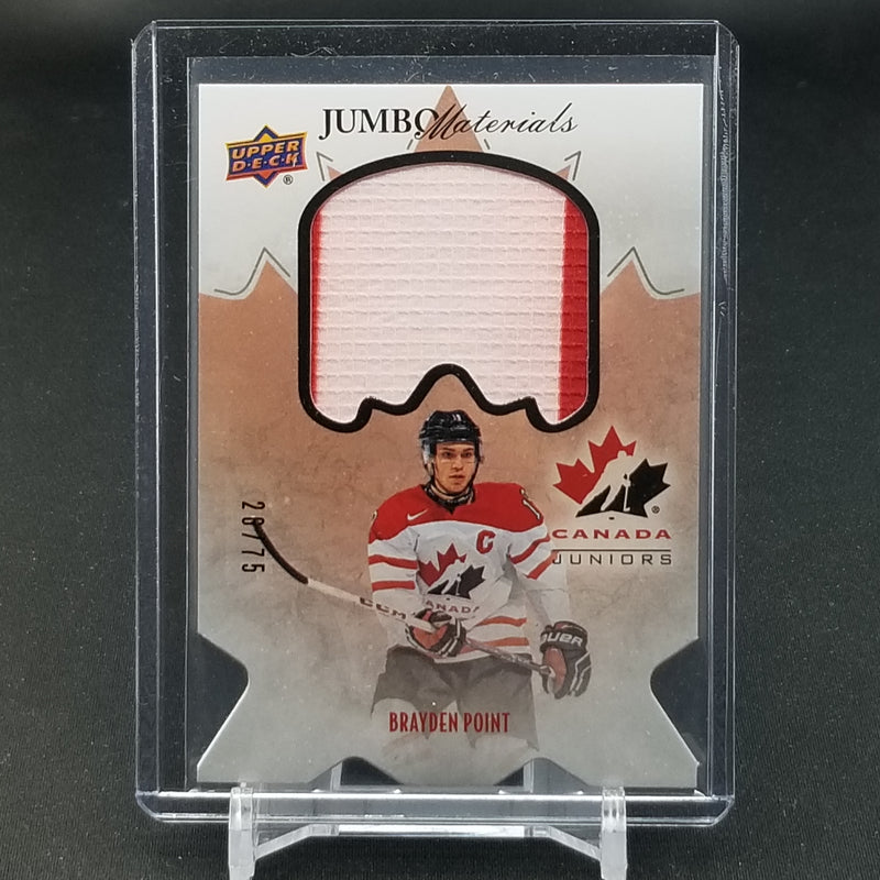 2016 UPPER DECK TEAM CANADA JUNIORS - JUMBO MATERIALS - B. POINT - #JS-BP - #'D/75 - RELIC