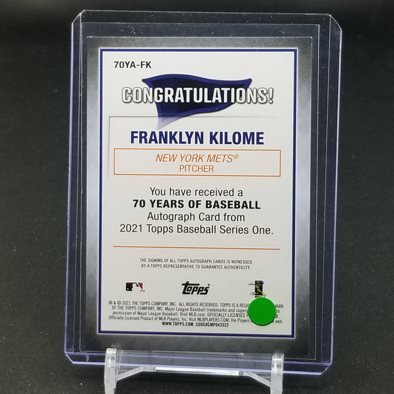 2021 TOPPS SERIES ONE - 70 YEARS OF BASEBALL - F. KILOME -