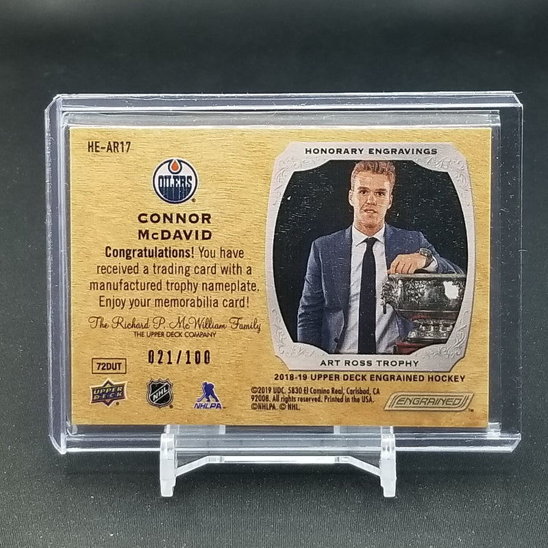 2018 UPPER DECK ENGRAINED - HONORARY ENGRAVINGS - C. MCDAVID - #HE-AR17 - #'D/100 - TROPHY RELIC