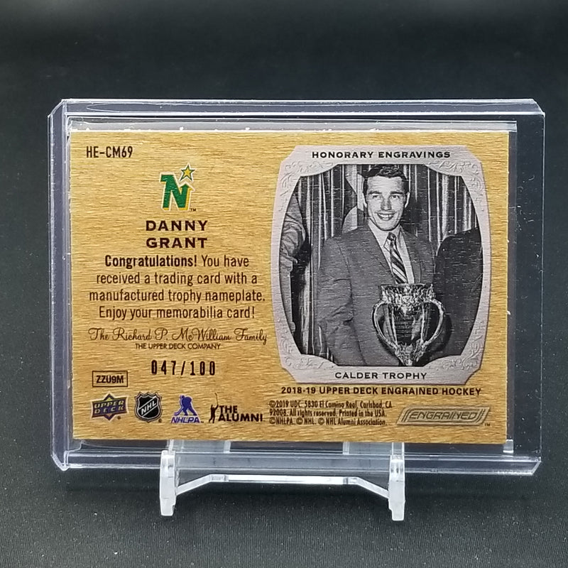 2018 UPPER DECK ENGRAINED - HONORARY ENGRAVINGS - D. GRANT - #HE-CM69 - #'D/100 - TROPHY RELIC