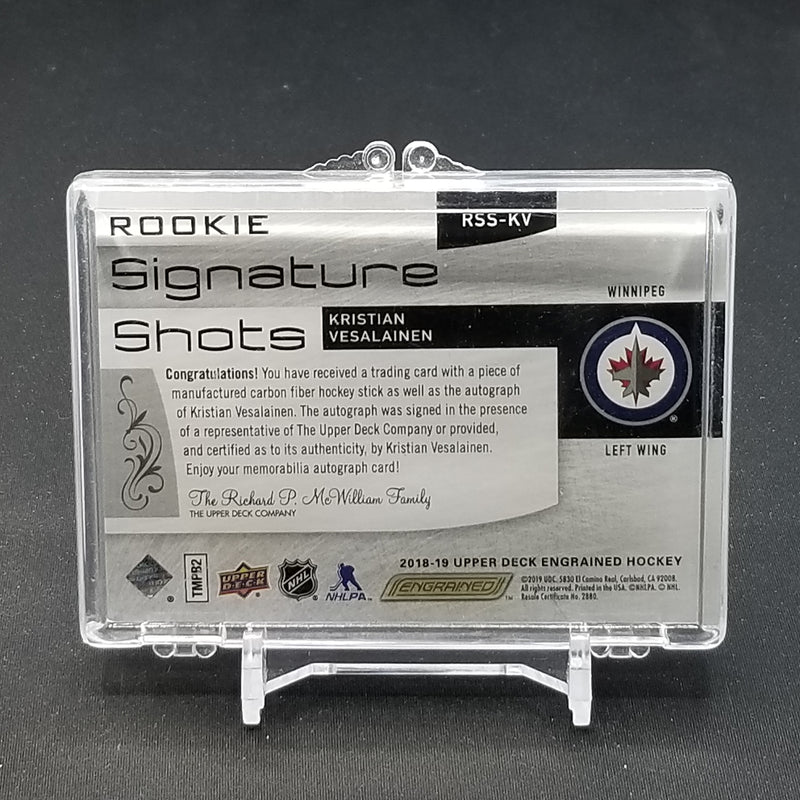 2018 UPPER DECK ENGRAINED - ROOKIE SIGNATURE SHOTS - K. VESALAINEN - #RSS-KV - #'D/49 - RELIC - AUTOGRAPH - RC