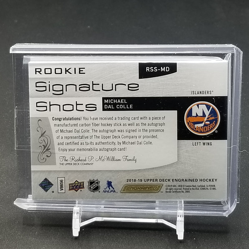 2018 UPPER DECK ENGRAINED - ROOKIE SIGNATURE SHOTS - M. DAL COLLE - #RSS-MD - #'D/249 - RELIC - AUTOGRAPH - RC