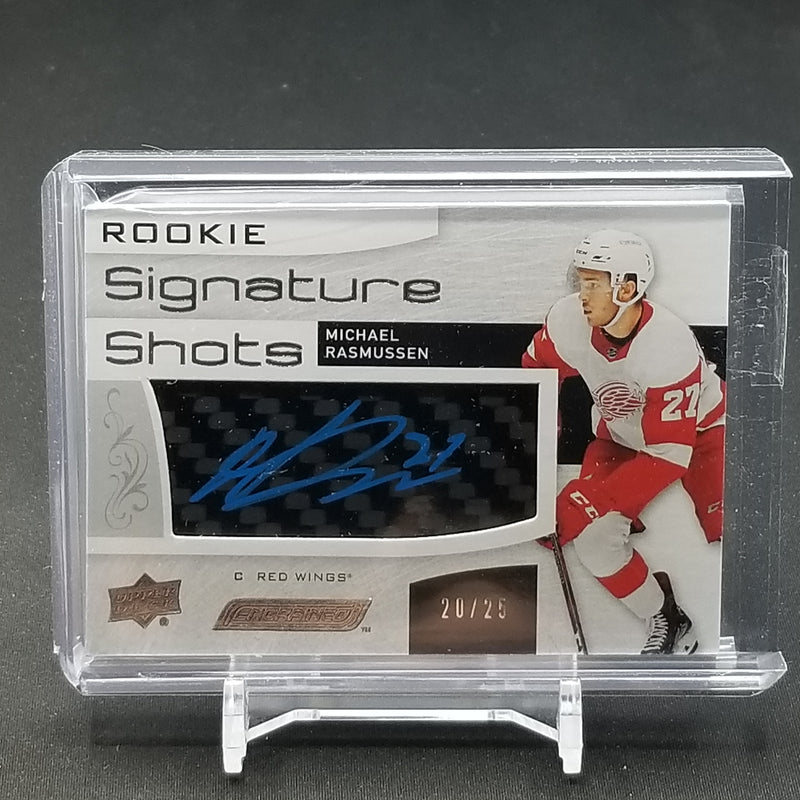 2018 UPPER DECK ENGRAINED - ROOKIE SIGNATURE SHOTS - M. RASMUSSEN - #RSS-MR - #'D/25 - RELIC - AUTOGRAPH - RC