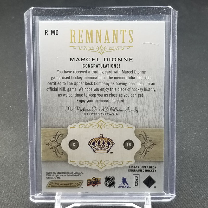 2018 UPPER DECK ENGRAINED - REMNANTS - M. DIONNE - #R-MD - #'D/100 - RELIC
