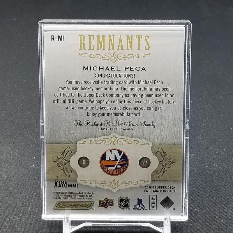 2018 UPPER DECK ENGRAINED - REMNANTS - M. PECA - #R-MI - #'D/100 - RELIC