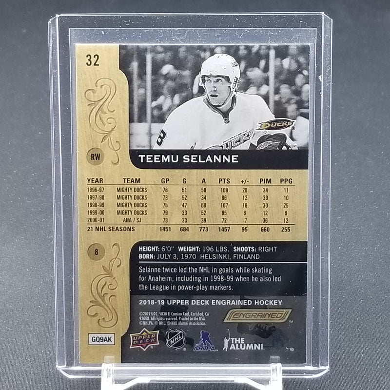 2018 UPPER DECK ENGRAINED - T. SELANNE - #32 - #'D/299