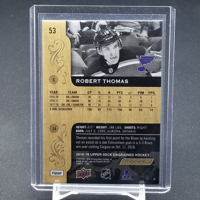 2018 UPPER DECK ENGRAINED - R, THOMAS - #53 - #'D/299 - RC