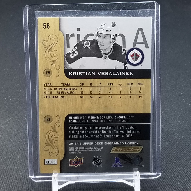2018 UPPER DECK ENGRAINED - K. VESALAINEN - #56 - #'D/299 - RC