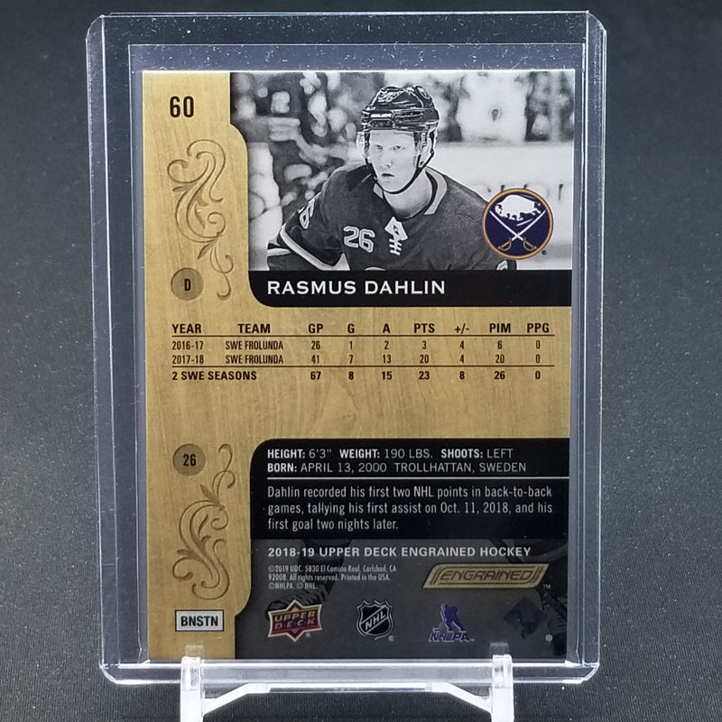 2018 UPPER DECK ENGRAINED - R. DAHLIN - #60 - #'D/299 - RC
