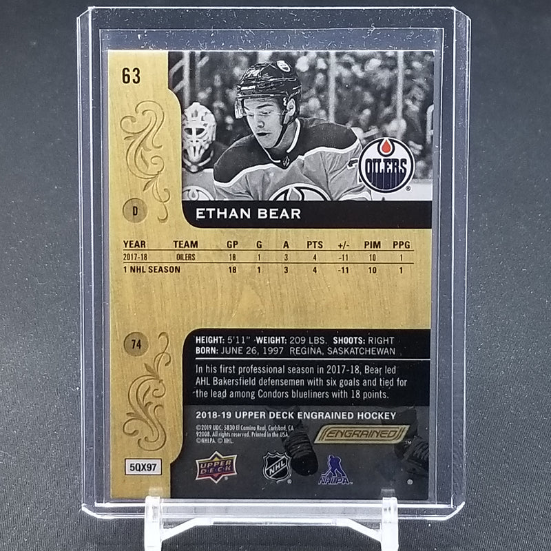 2018 UPPER DECK ENGRAINED - E. BEAR - #63 - #'D/299 - RC