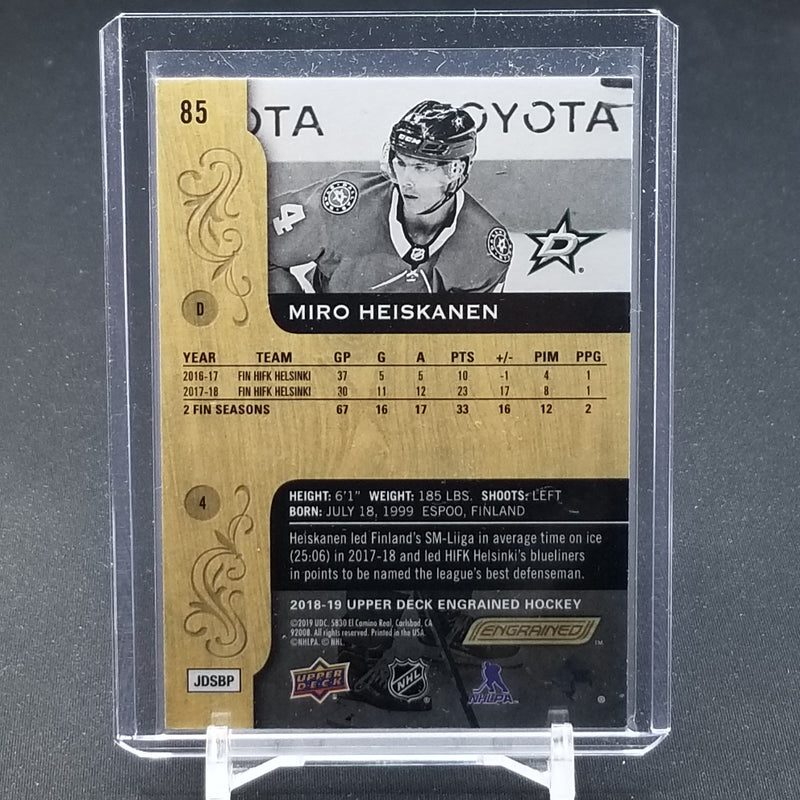 2018 UPPER DECK ENGRAINED - M. HEISKANEN - #85 - #'D/299 - RC