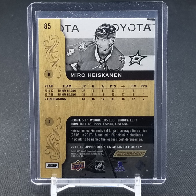 2018 UPPER DECK ENGRAINED - M. HEISKANEN - #85 - #'D/299 - RC