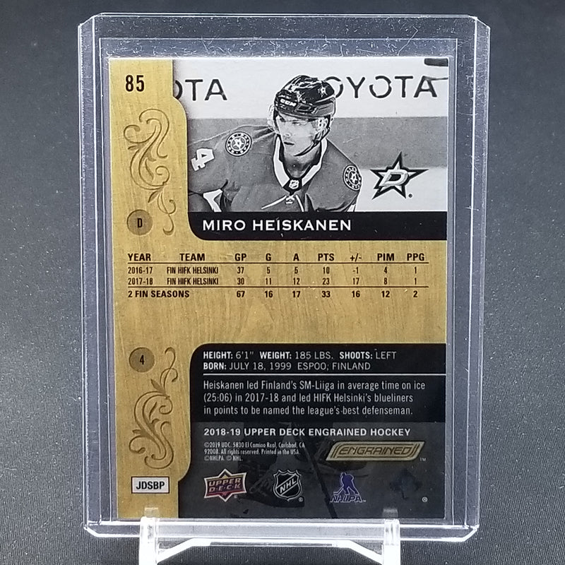 2018 UPPER DECK ENGRAINED - M. HEISKANEN - #85 - #'D/299 - RC