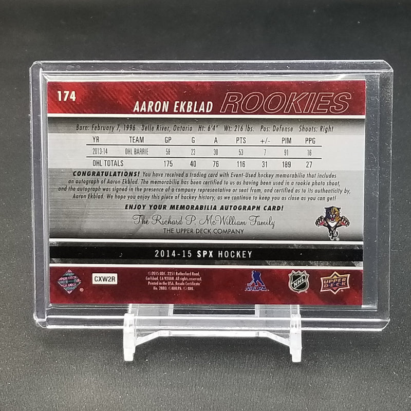 2014 UPPER DECK SPX - ROOKIES - A. EKBLAD - #174 - #'D/249 - RELIC - AUTOGRAPH - RC