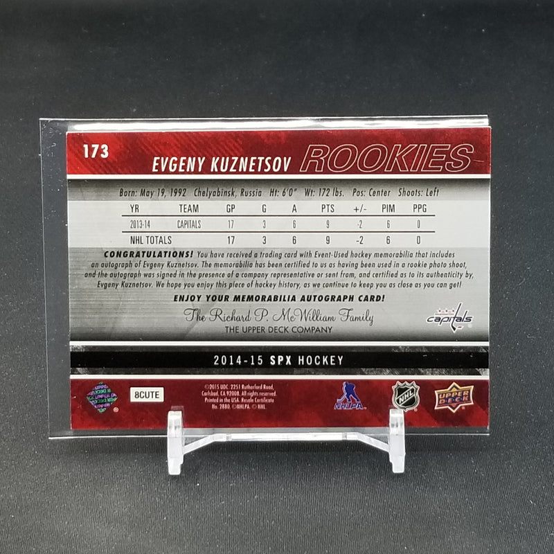 2014 UPPER DECK SPX - ROOKIES - E. KUZNETSOV - #173 - #'D/249 - RELIC - AUTOGRAPH - RC