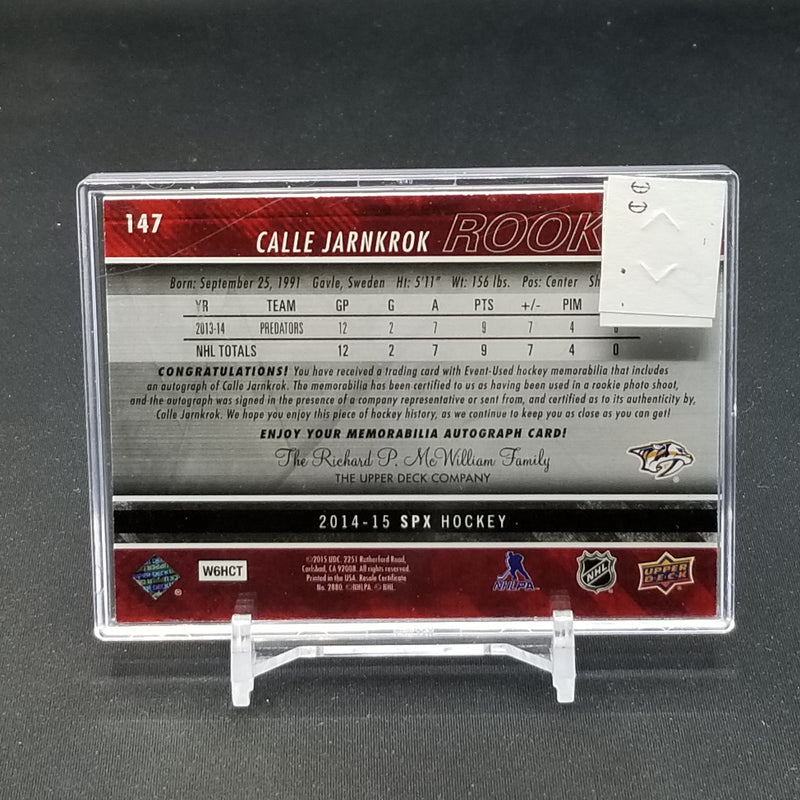 2014 UPPER DECK SPX - ROOKIES - C. JARNKROK - #147 - #'D/399 - RELIC - AUTOGRAPH - RC