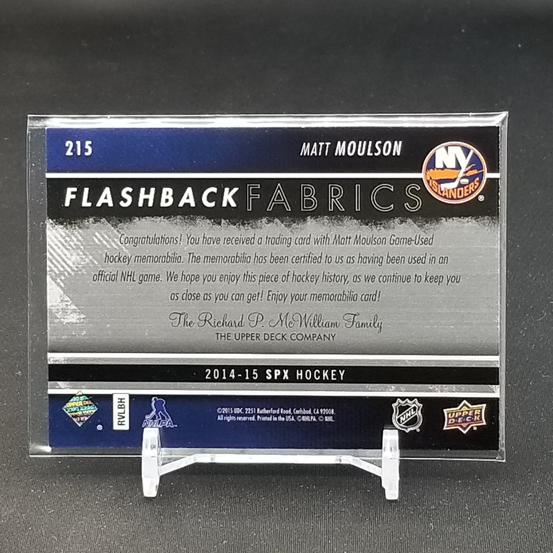 2014 UPPER DECK SPX - FLASHBACK FABRICS - M. MOULSON -