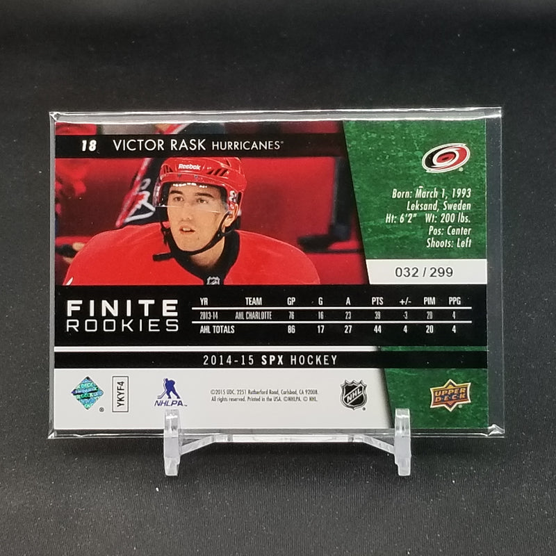 2014 UPPER DECK SPX - FINITE ROOKIES - V. RASK - #18 - #'D/299 - RC