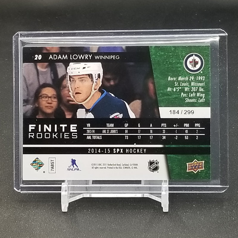 2014 UPPER DECK SPX - FINITE ROOKIES - A. LOWRY - #20 - #'D/299 - RC