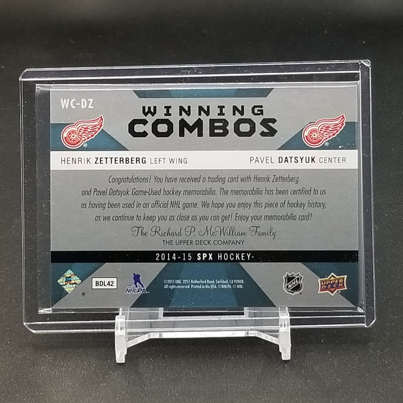 2014 UPPER DECK SPX - WINNING COMBOS - H. ZETTERBERG / P. DATSYUK -