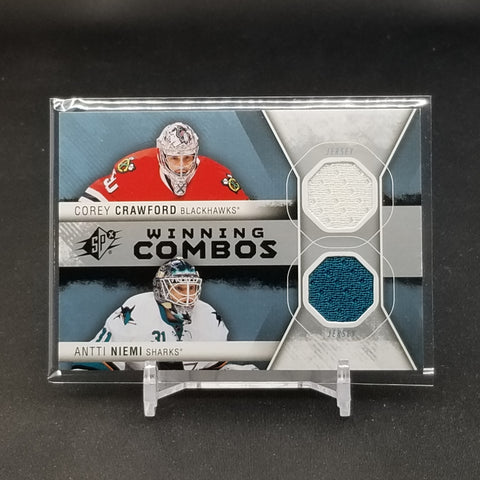 2014 UPPER DECK SPX - WINNING COMBOS - C. CRAWFORD / A. NIEMI - #WC-CN - DUAL RELIC