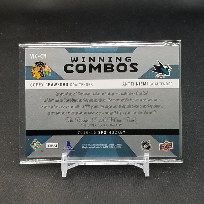 2014 UPPER DECK SPX - WINNING COMBOS - C. CRAWFORD / A. NIEMI -