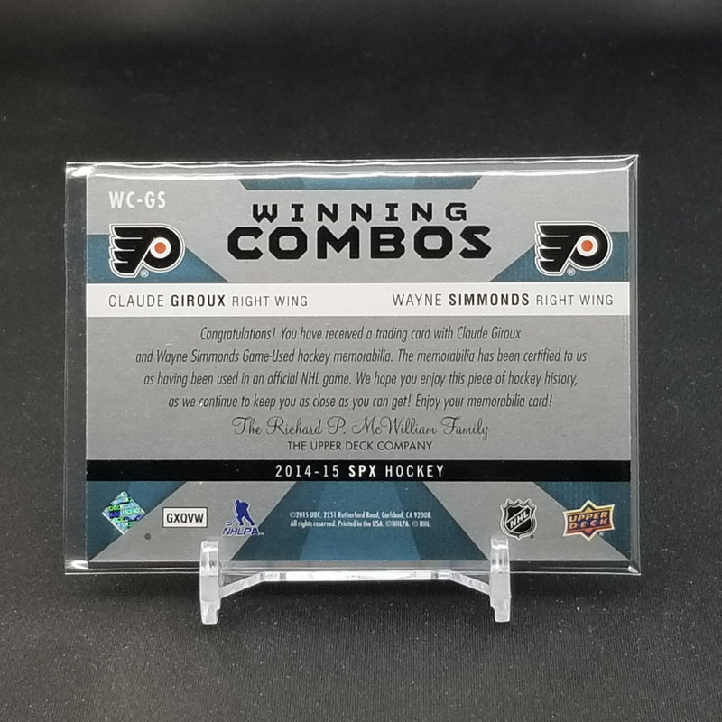 2014 UPPER DECK SPX - WINNING COMBOS - C. GIROUX / W. SIMMONDS -