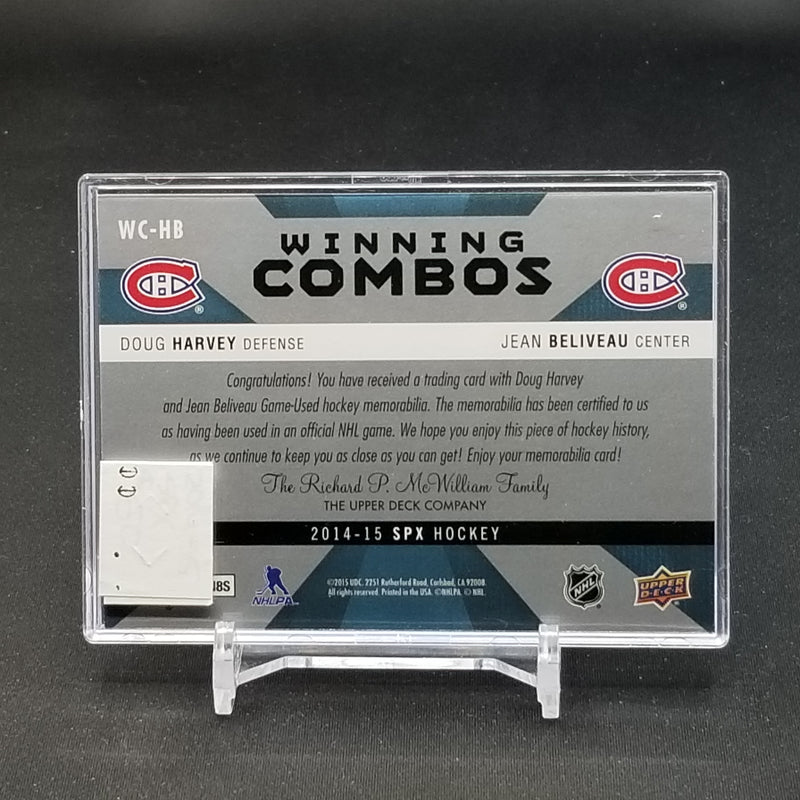 2014 UPPER DECK SPX - WINNING COMBOS - D. HARVEY / J. BELIVEAU -