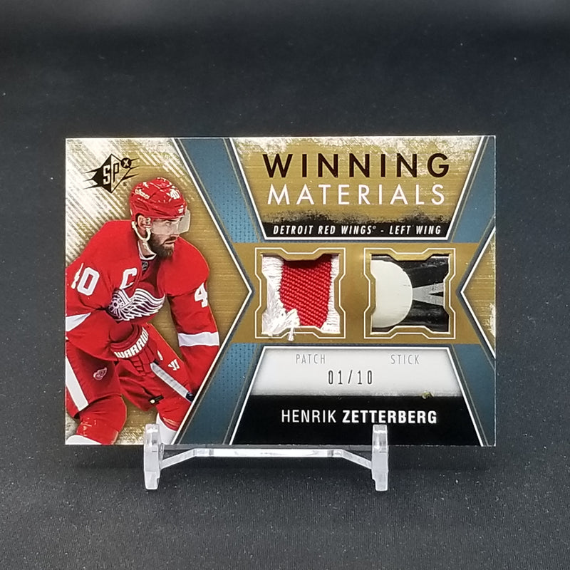 2014 UPPER DECK SPX - WINNING MATERIALS GOLD - H. ZETTERBERG - #WM-HZ - #'D/10 - DUAL RELIC