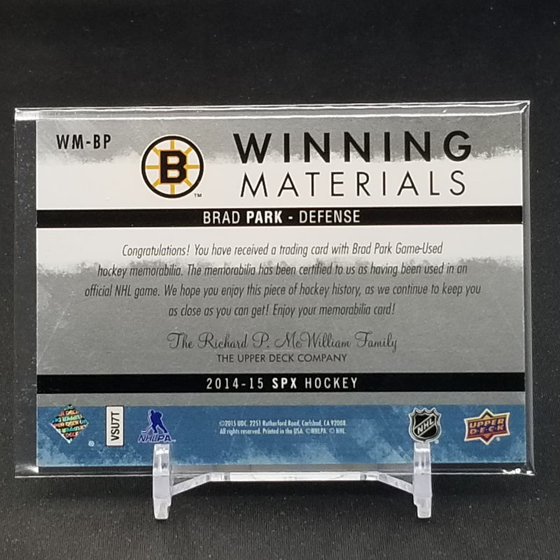 2014 UPPER DECK SPX - WINNING MATERIALS - B. PARK -