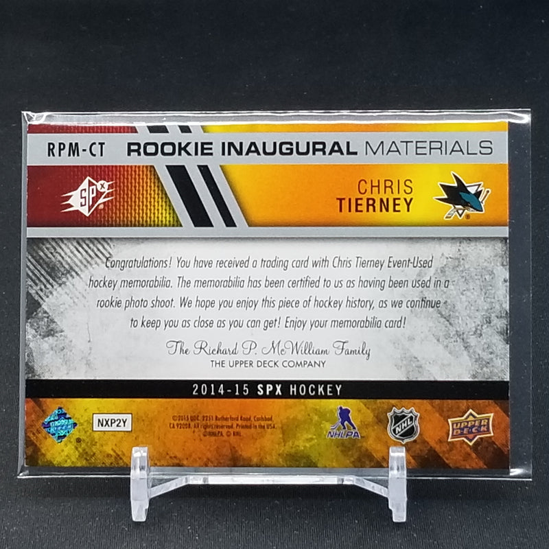 2014 UPPER DECK SPX - ROOKIE INAUGURAL MATERIALS - C. TIERNEY -