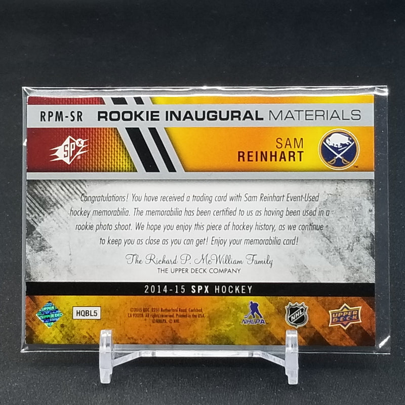 2014 UPPER DECK SPX - ROOKIE INAUGURAL MATERIALS - S. REINHART -