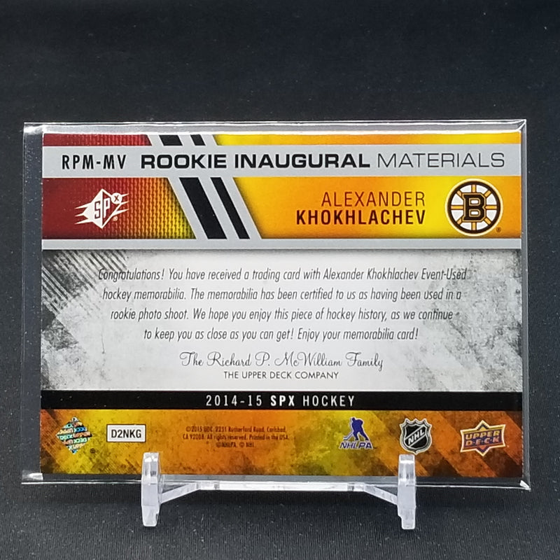2014 UPPER DECK SPX - ROOKIE INAUGURAL MATERIALS - A. KHOKHLACHEV -