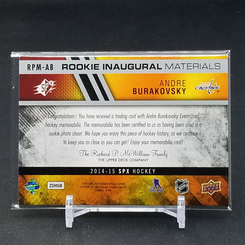 2014 UPPER DECK SPX - ROOKIE INAUGURAL MATERIALS - A. BURAKOVSKY -