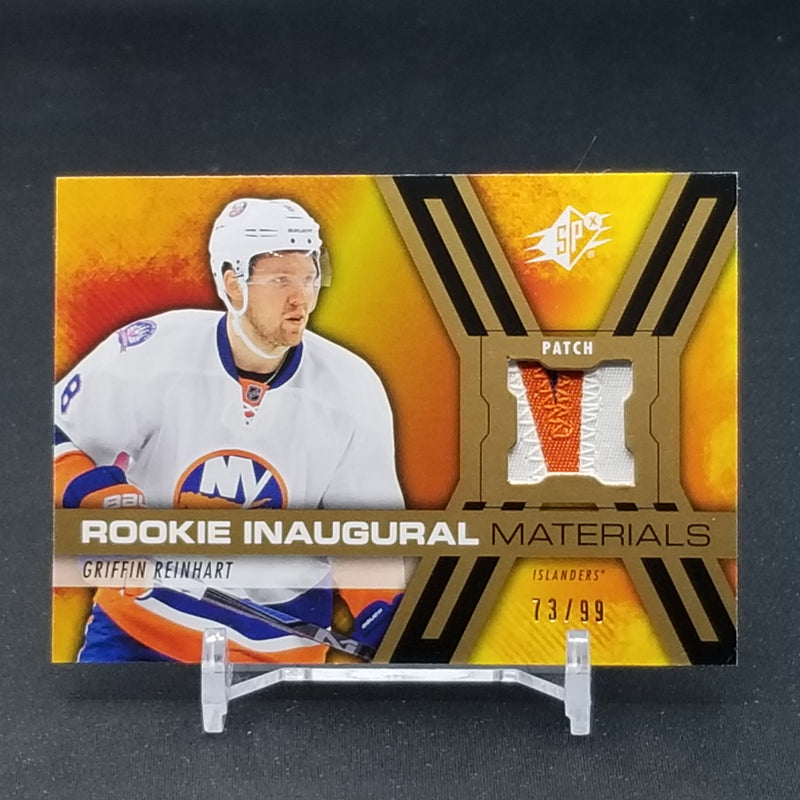 2014 UPPER DECK SPX - ROOKIE INAUGURAL MATERIALS - G. REINHART - #RPM-GR - #'D/99 - RELIC - RC