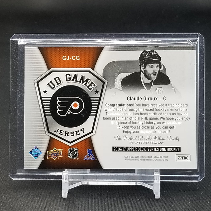 2016 UPPER DECK SERIES ONE - UD GAME JERSEY - C. GIROUX -
