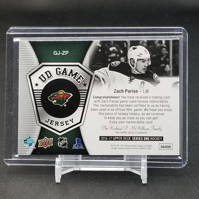 2016 UPPER DECK SERIES ONE - UD GAME JERSEY - Z. PARISE -