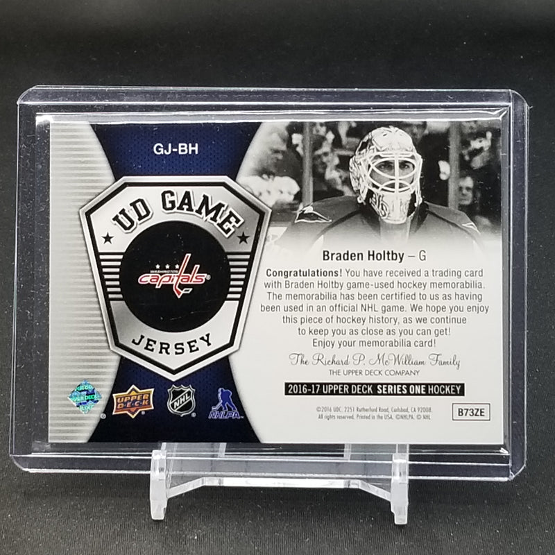 2016 UPPER DECK SERIES ONE - UD GAME JERSEY - B. HOLTBY -