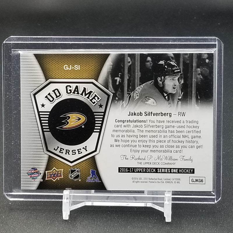 2016 UPPER DECK SERIES ONE - UD GAME JERSEY - J. SILFVERBERG -